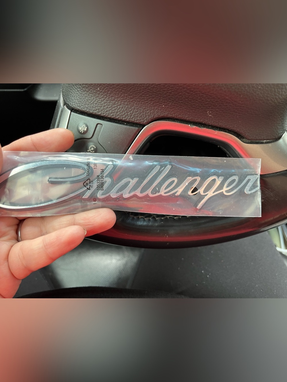Challenger Script Emblem Badge - Chrome Finish
